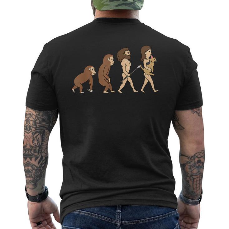 犬の進化ジャーマン・シェパード・ドッグ犬 メンズTシャツ バックプリント