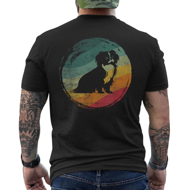 狆犬のレトロなデザイン メンズTシャツ バックプリント