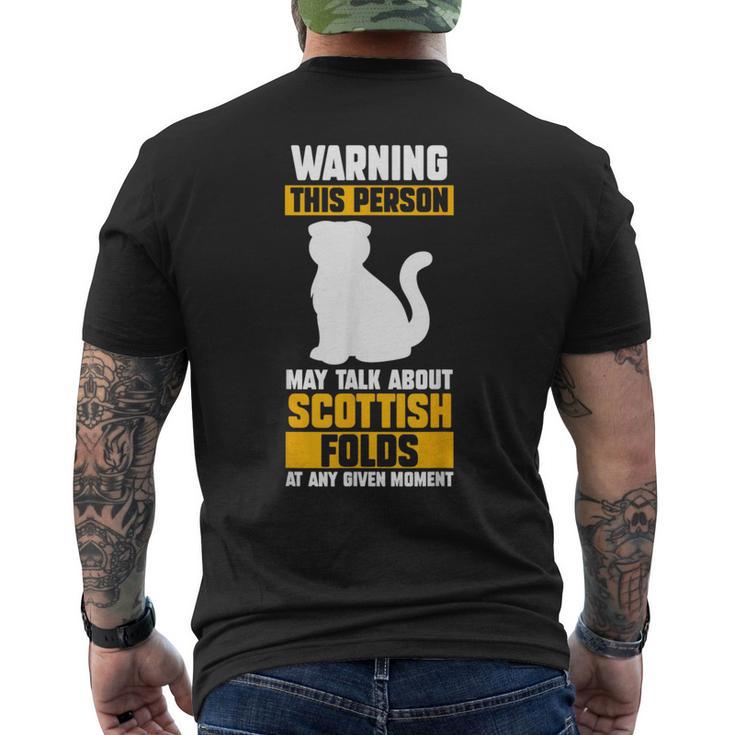 猫 スコティッシュフォールド メンズTシャツ バックプリント