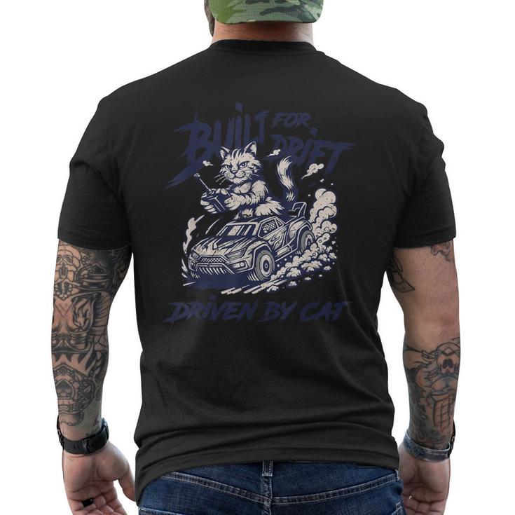 猫 ラジコン 車 漂流 猫 ドリフト ドリフト ドリフト用 メンズTシャツ バックプリント