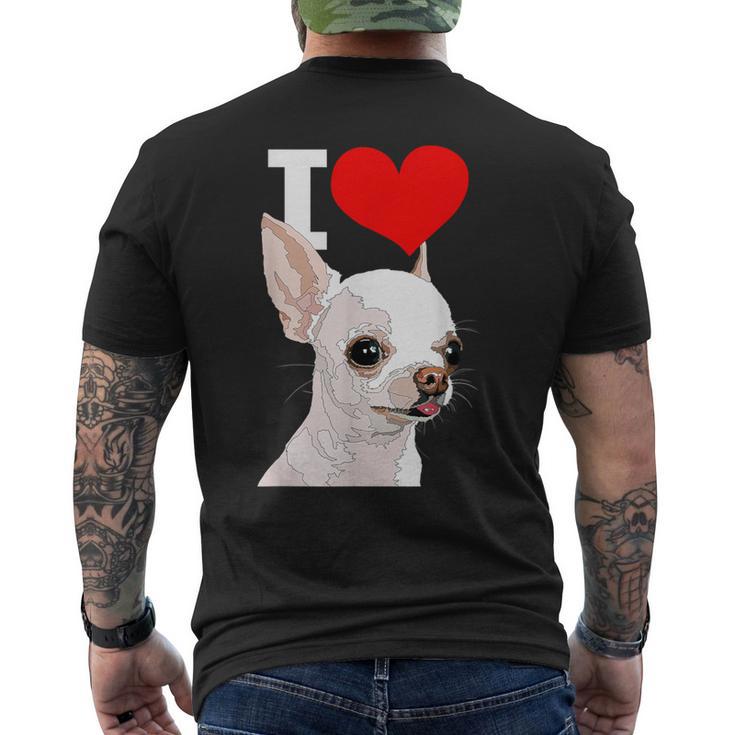白いチワワ犬が大好き メンズTシャツ バックプリント