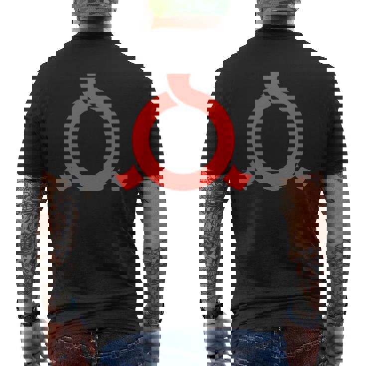 福島県旗 本州 日本 シンボル エンブレム メンズTシャツ バックプリント