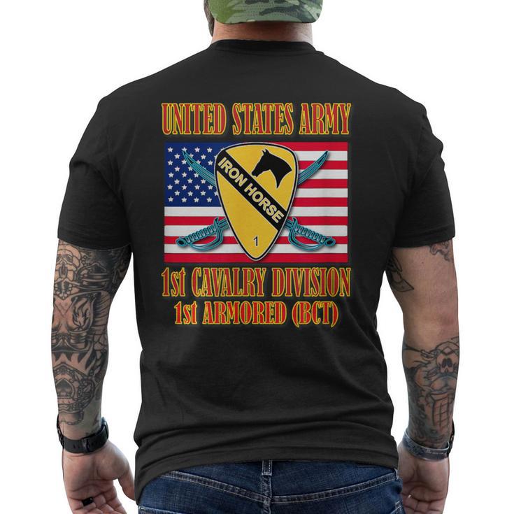 第1騎兵師団 第1装甲bctフロントデザイン メンズTシャツ バックプリント
