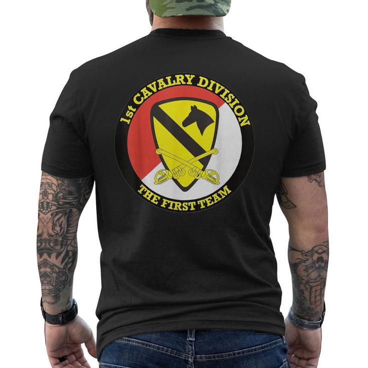 第1騎兵師団「The First Team」軍隊 メンズTシャツ バックプリント