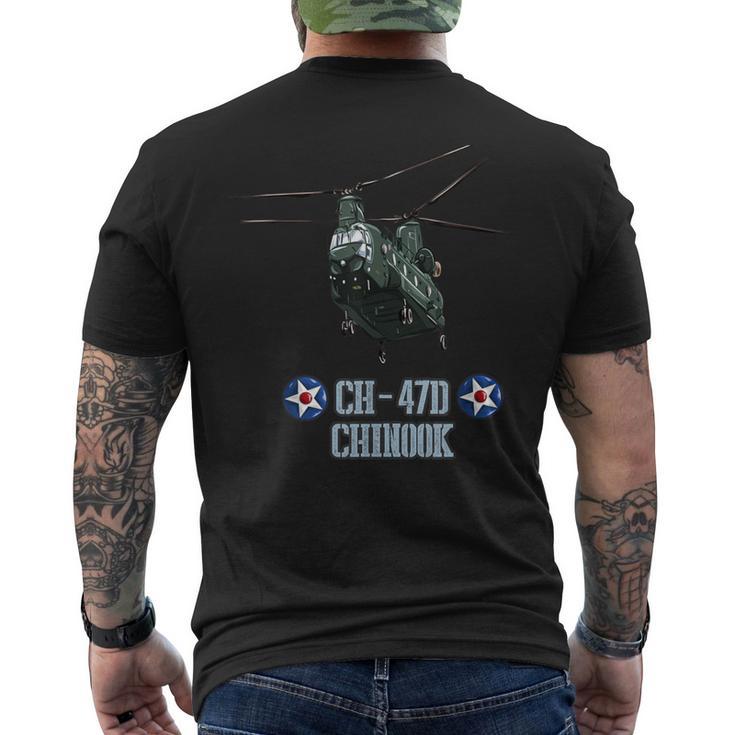 米軍用機 Ch-47D チヌークヘリコプター メンズTシャツ バックプリント