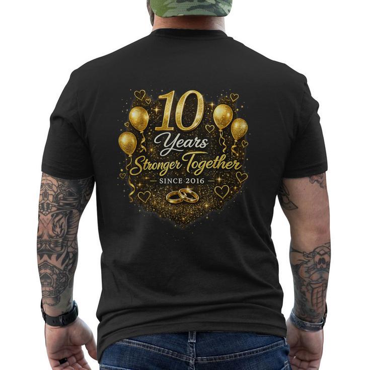 結婚10周年を祝う 結婚10周年 メンズTシャツ バックプリント
