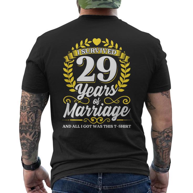 結婚して29年目の結婚記念日を乗り越えた メンズTシャツ バックプリント