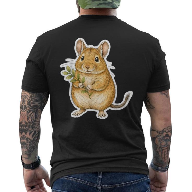 緑の枝を持つデグー メンズTシャツ バックプリント