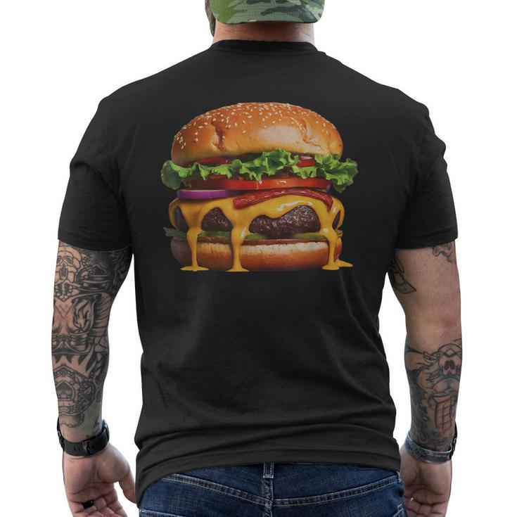 美味しそうなハンバーガー メンズTシャツ バックプリント