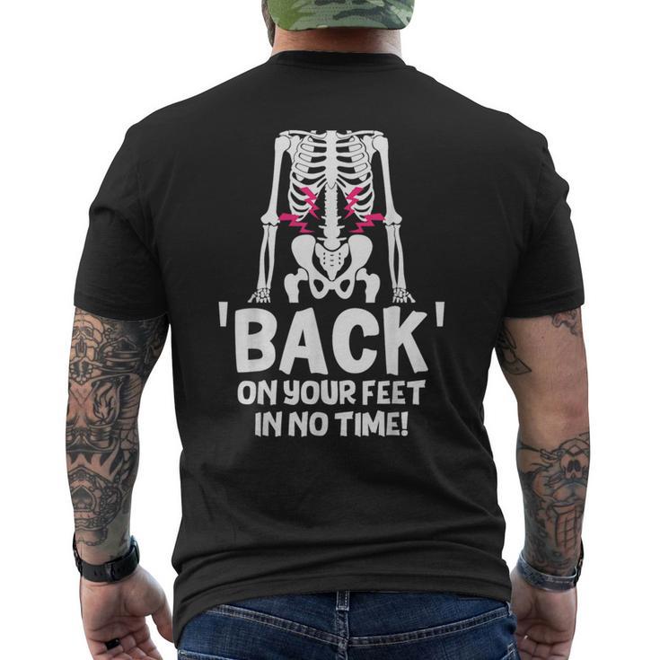 背中の手術 回復 脊柱側弯症 ブレース 腰痛緩和 メンズTシャツ バックプリント