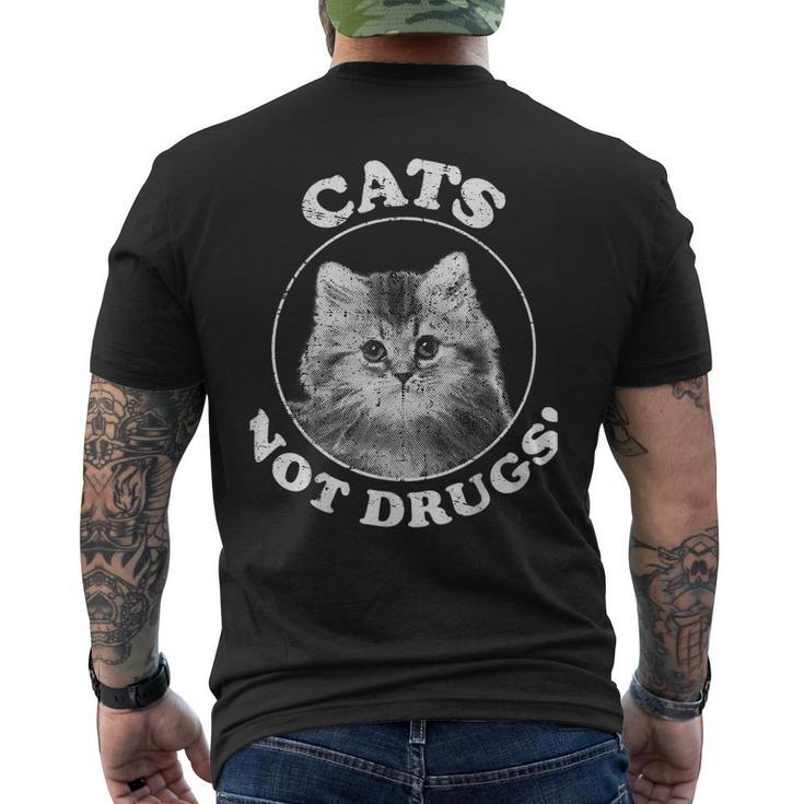 薬物ではなく猫 メンズTシャツ バックプリント