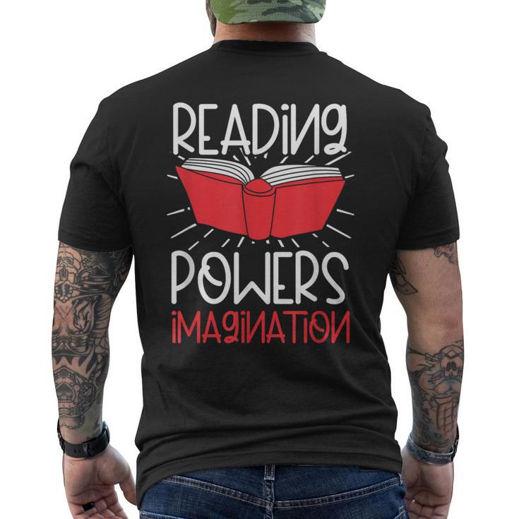 読書力 想像力 本の虫 本オタク 読書 メンズTシャツ バックプリント