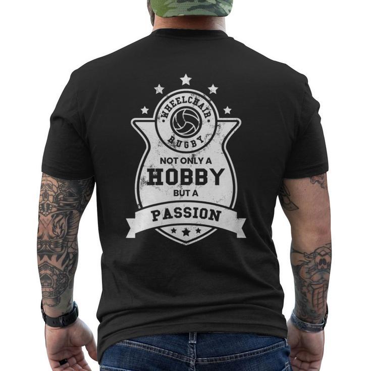 車椅子ラグビーtシャツ 情熱障害 スポーツギフト メンズTシャツ バックプリント