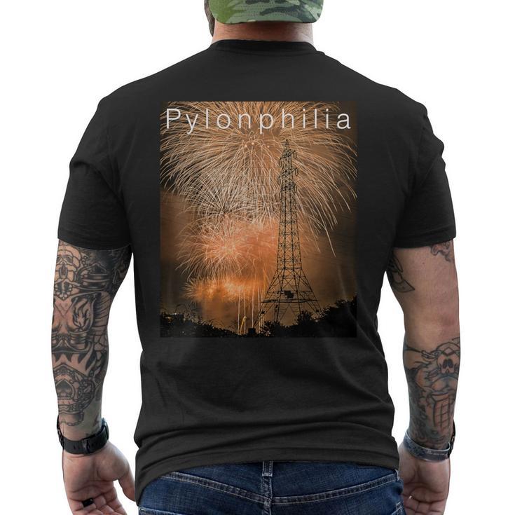 送電鉄塔 -Pylonphilia- メンズTシャツ バックプリント