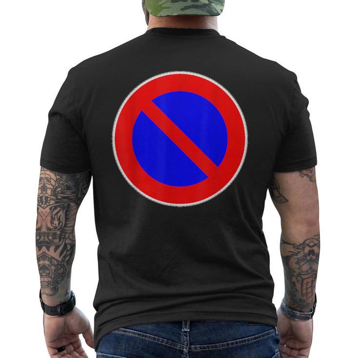 道路標識 駐車禁止 メンズTシャツ バックプリント
