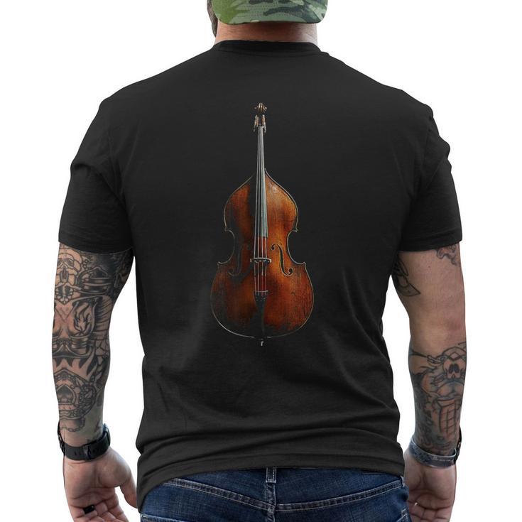 重低音 楽器 モチーフ 作品 コントラバス メンズTシャツ バックプリント