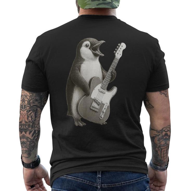 面白いtシャツ ペンギン ギター メンズ グッズ かわいい おもしろ 面白い 服 ネタ メンズTシャツ バックプリント