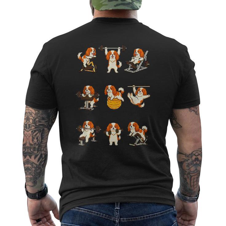 面白いtシャツ 犬 キャバリア 筋トレ ジム イヌ グッズ かわいい おもしろtシャツ 面白い 服 ネタ メンズTシャツ バックプリント