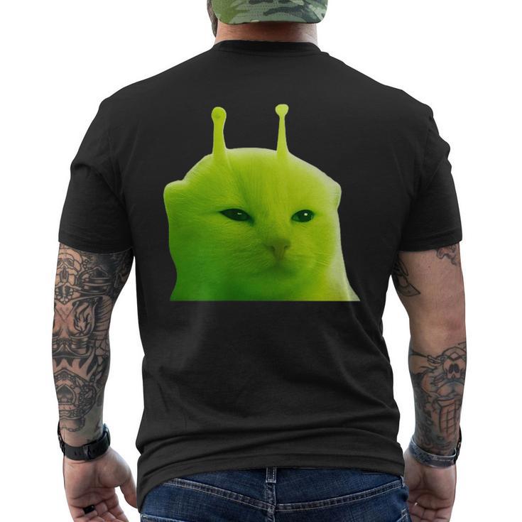 面白いエイリアン 猫 ミーム Glerp Glorp Zep Zep メンズTシャツ バックプリント