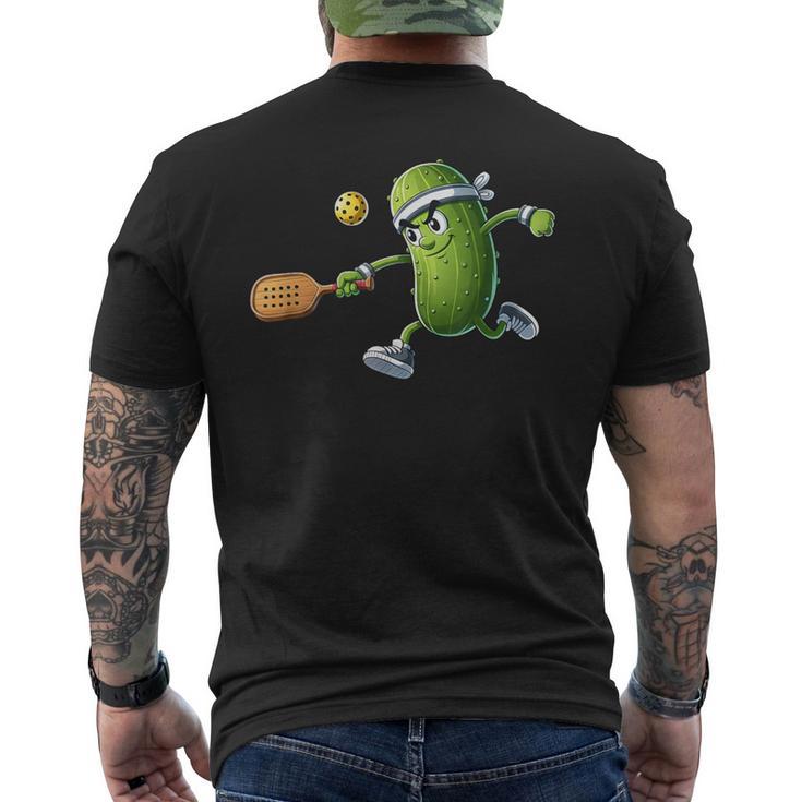 面白いピクルス遊びピックルボール愛好家しゃれピクルスボール付き メンズTシャツ バックプリント