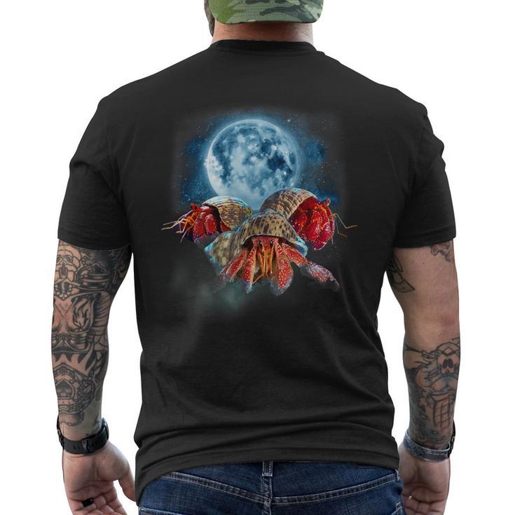 面白いヤドカリシャツ 月に吠えるカニ柄 メンズTシャツ バックプリント