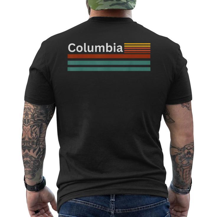 面白いレトロヴィンテージ 1980 グラフィックスタイル コロンビア ユニセックス メンズTシャツ バックプリント