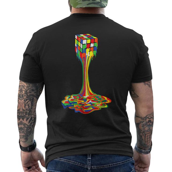 面白い溶けるルービックルービックスルービックスプレイヤーキューブ愛好家。 メンズTシャツ バックプリント