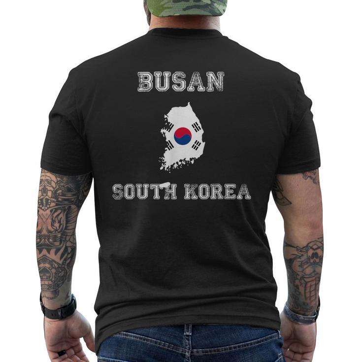 韓国 アンティーク調 旗 釜山 プライド メンズTシャツ バックプリント