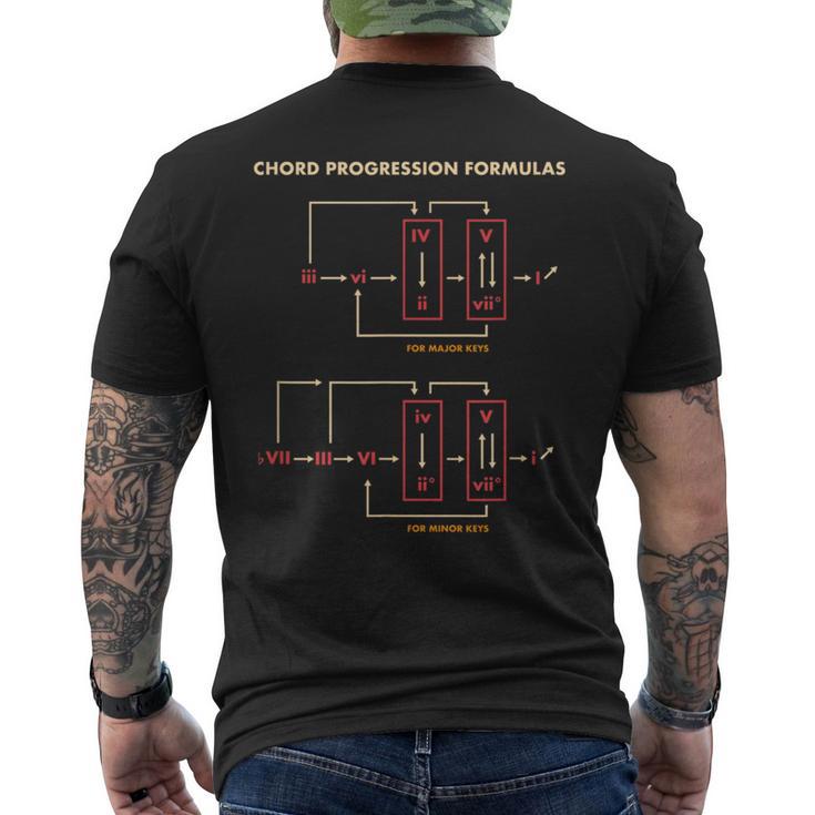 音楽理論 コードフォーミュラ 作曲家の鍵盤 ミュージシャン メンズTシャツ バックプリント