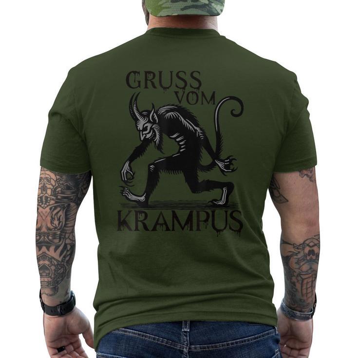 Grussom Krampus Dark Christmas Horror Krampusaludos Camiseta Hombre Estampado Espalda