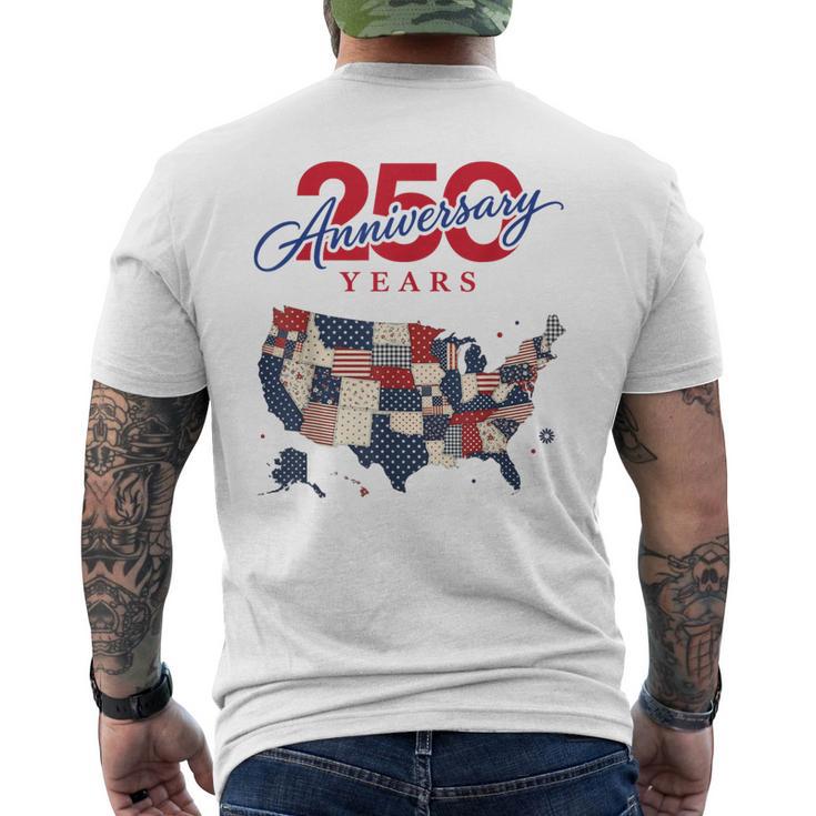 250年の独立記念日 愛国心が強い250周年 アメリカ メンズTシャツ バックプリント