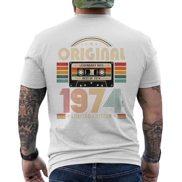 52 歳の誕生日プレゼント男性 1974 年 レトロ ビンテージ テープ メンズTシャツ バックプリント
