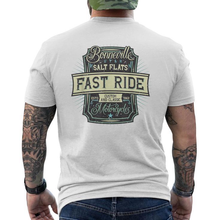 Bonnevillealt フラットオートバイウェア メンズTシャツ バックプリント