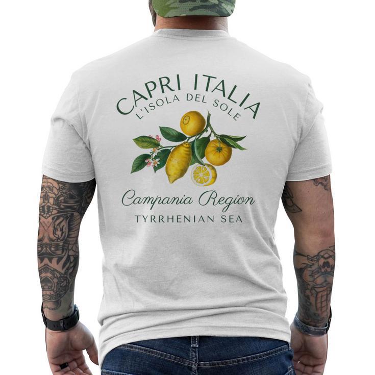 Capri Italia レモン 旅行 カンパニア ティレニア海 イタリア メンズTシャツ バックプリント
