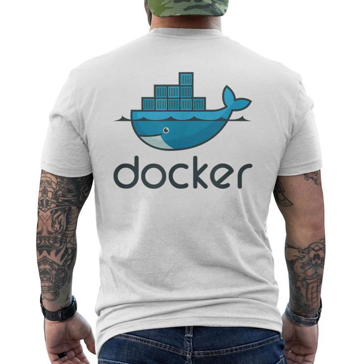 Docker Engine プラットフォーム間でのアプリケーションのデプロイと実行 メンズTシャツ バックプリント