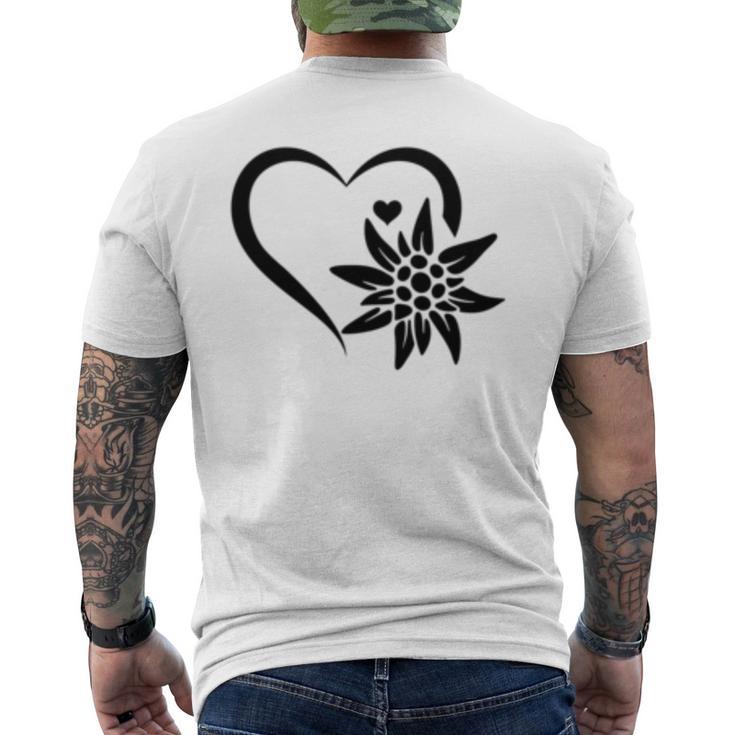 Edelweiss フラワーマウンテン Edelweiß フラワーハート Edelweiß 長袖tシャツ メンズTシャツ バックプリント