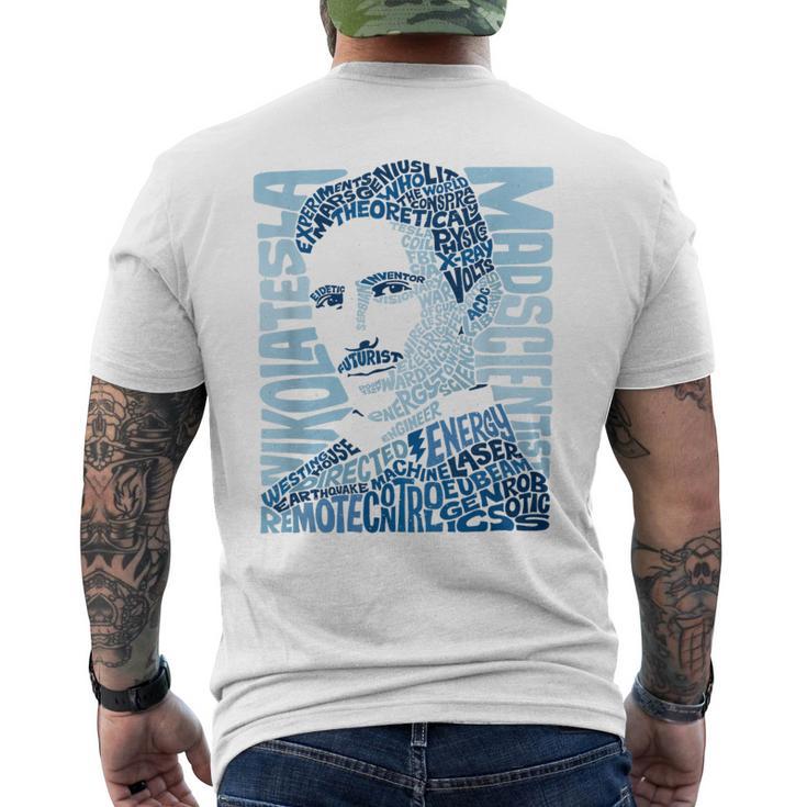 Glitschika s ニコラ・テスライラストtシャツ メンズTシャツ バックプリント