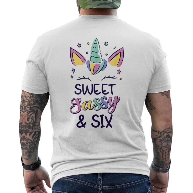 Happy 6Th Birthdayweetassy Andix Unicorn 6歳 メンズTシャツ バックプリント