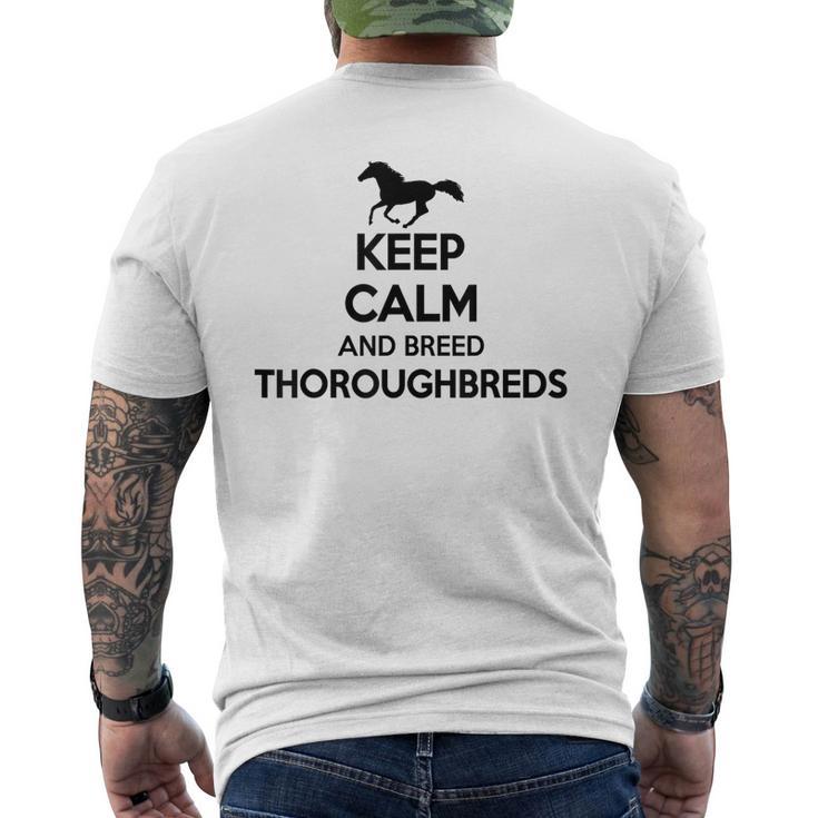Keep Calm And Breed ファーマーブリーダー 馬サラブレッド メンズTシャツ バックプリント