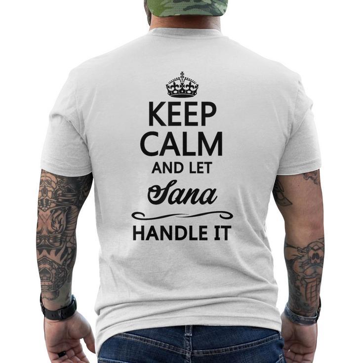 Keep Calm And Letana Handle It 面白い名前ギフト メンズTシャツ バックプリント