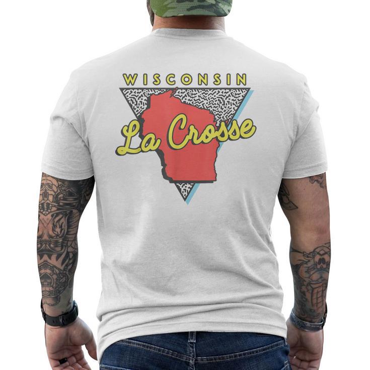 La Crosse ウィスコンシン ヴィンテージ Wi レトロ トライアングル メンズTシャツ バックプリント