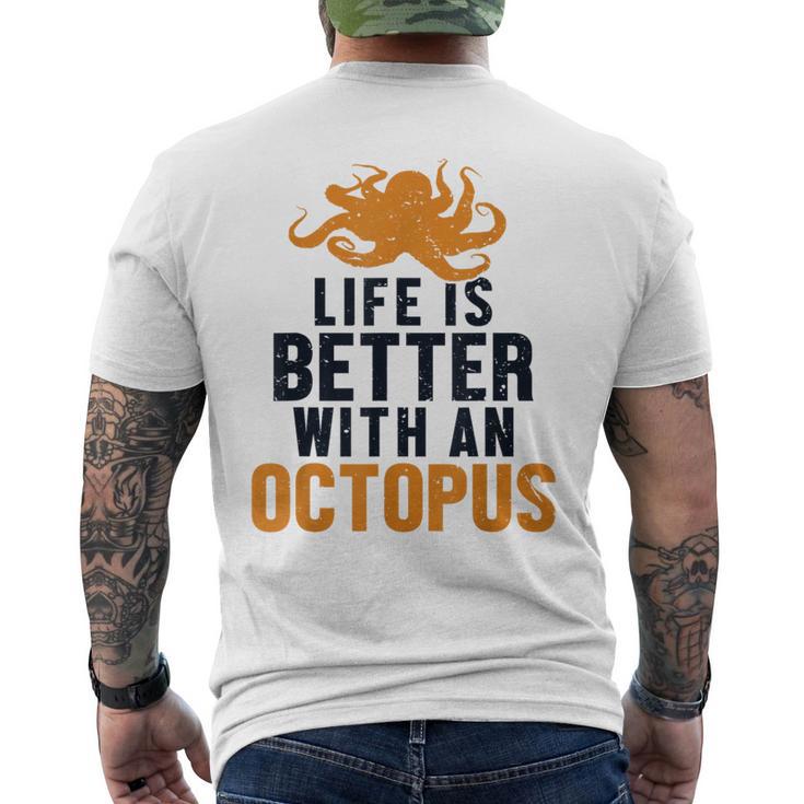 Life Is Better With An Octopus Cephalopoda 蛸 メンズTシャツ バックプリント