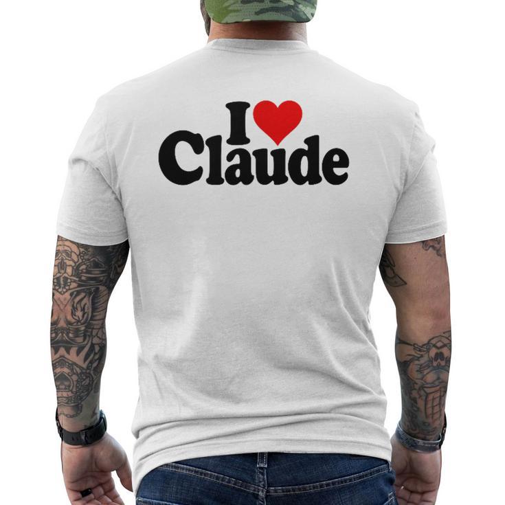I Love Heart Claude Namee On A メンズTシャツ バックプリント