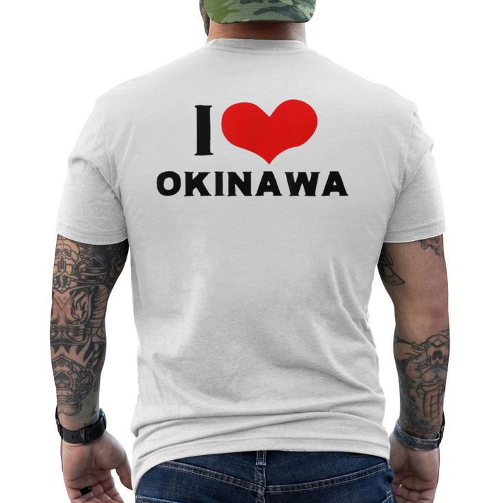 I Love Okinawa 愛 ハート 沖縄 沖縄県 日本 お土産 かわいい おしゃれ メンズTシャツ バックプリント