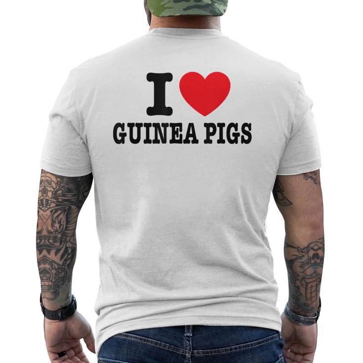I Love モルモット メンズTシャツ バックプリント