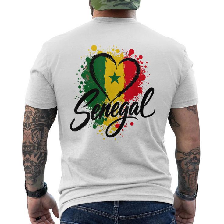 I Loveenegal 休暇 旅行 旗 お土産 ハート ツーリスト メンズTシャツ バックプリント