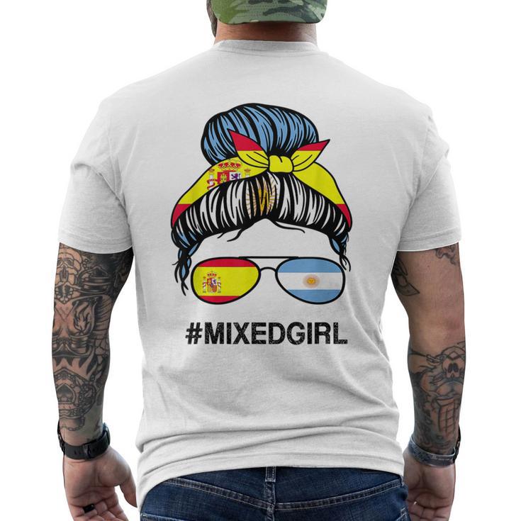 Moño Desordenado Con Bandera De España Argentina Camiseta Hombre Estampado Espalda