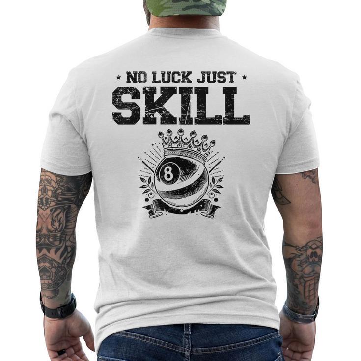 No Luck Justkill ビリヤードキュー プールスヌーカー メンズTシャツ バックプリント