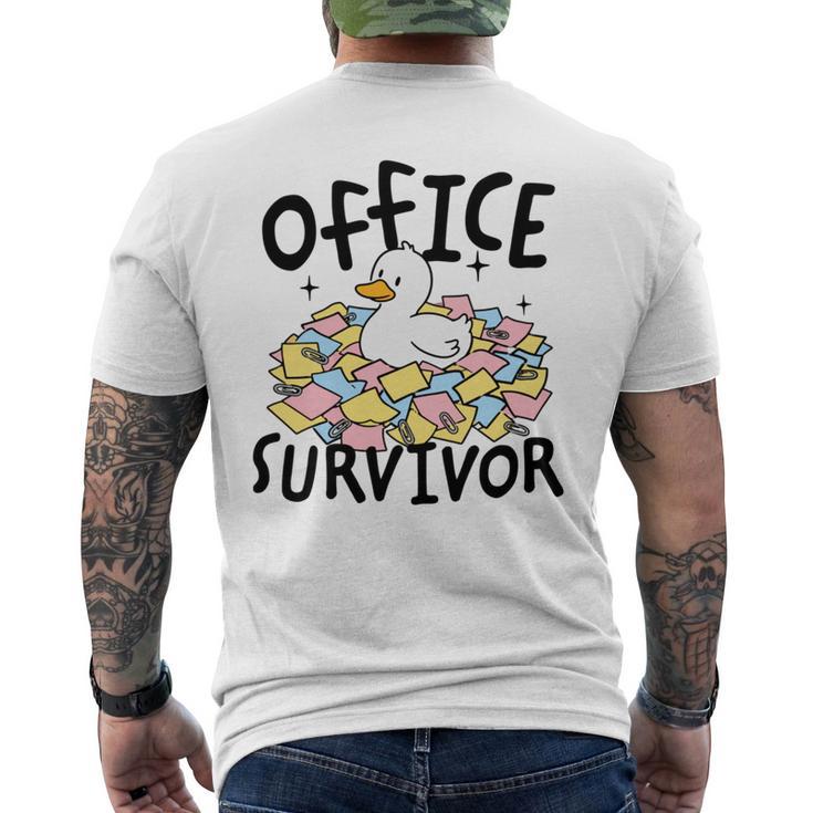 Officeurvivor かわいいアヒルの付箋 ユーモア 長袖tシャツ メンズTシャツ バックプリント