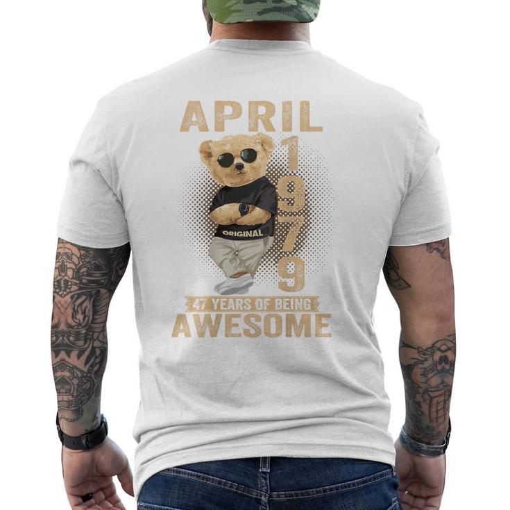 On Back 1979年4月 47歳の誕生日 47歳 テディベア メンズTシャツ バックプリント